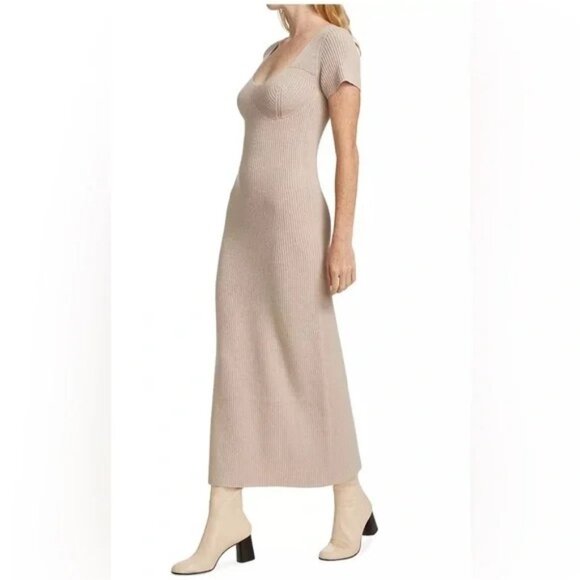 STAUD Camden Rib Knit Bustier Maxi Dress Women size XS - Picture 3 of 12